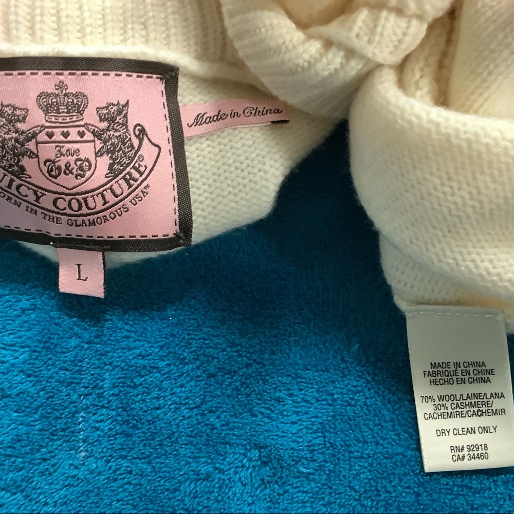 Juicy Couture Ivory Full-Zip Ruffled Cropped Sweater Cardigan - Picture 10 of 10